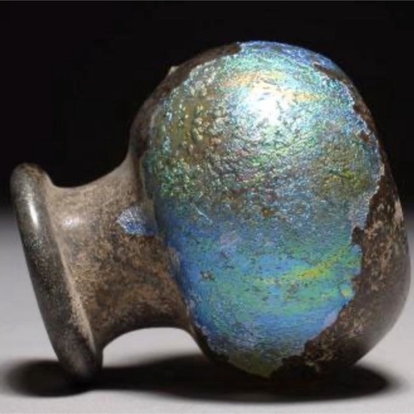 Holy Land Ancient Roman Glass Solid Sterling Silver Ring - Picture 6 of 6